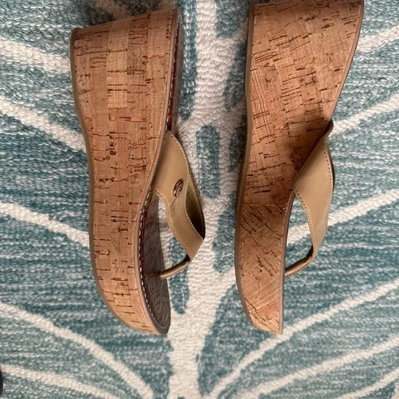 Sam Edelman Beige Thong Wedge Size 7.5 - Picture 5 of 6
